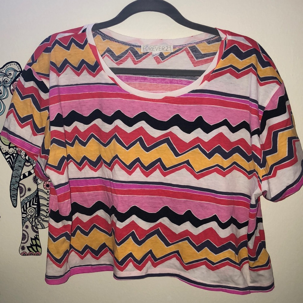🛑Forever 21 Colorful crop top t shirt